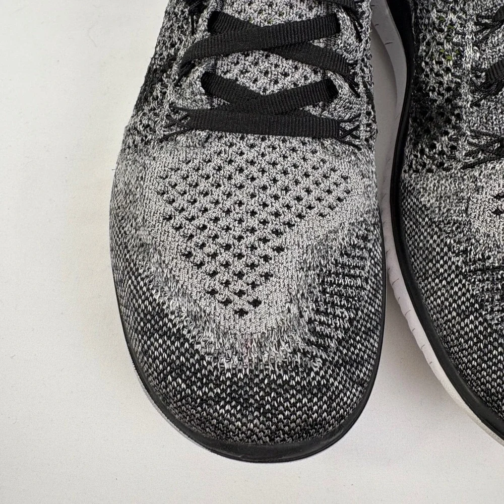 Nike Free RN Flyknit 2018 Womens Running‎ Shoes Black White Oreo Size 8.5